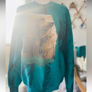Vintage Retro Grizzly Bear Sweatshirt Size Medium